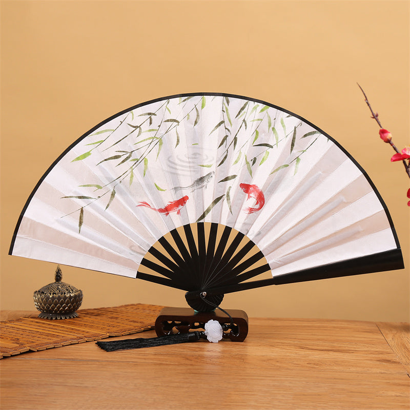 Buddha-Stones, Dragon, Phoenix, Tiger, Crane, Eagle, Wolf, Koi Fish, Hand Fan, Lotus Fan with Tassel