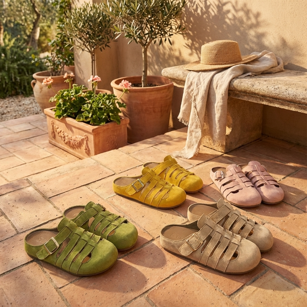 Aurora | Komfort Clogs mit verstellbarem Riemen