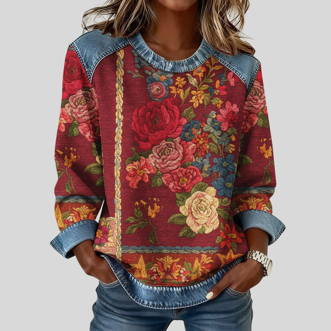 Junelle | Blumenmuster Sweatshirt
