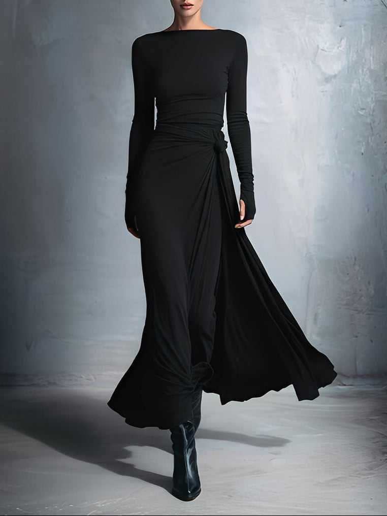 Naomie | Maxikleid mit seitlichem Knoten-Design