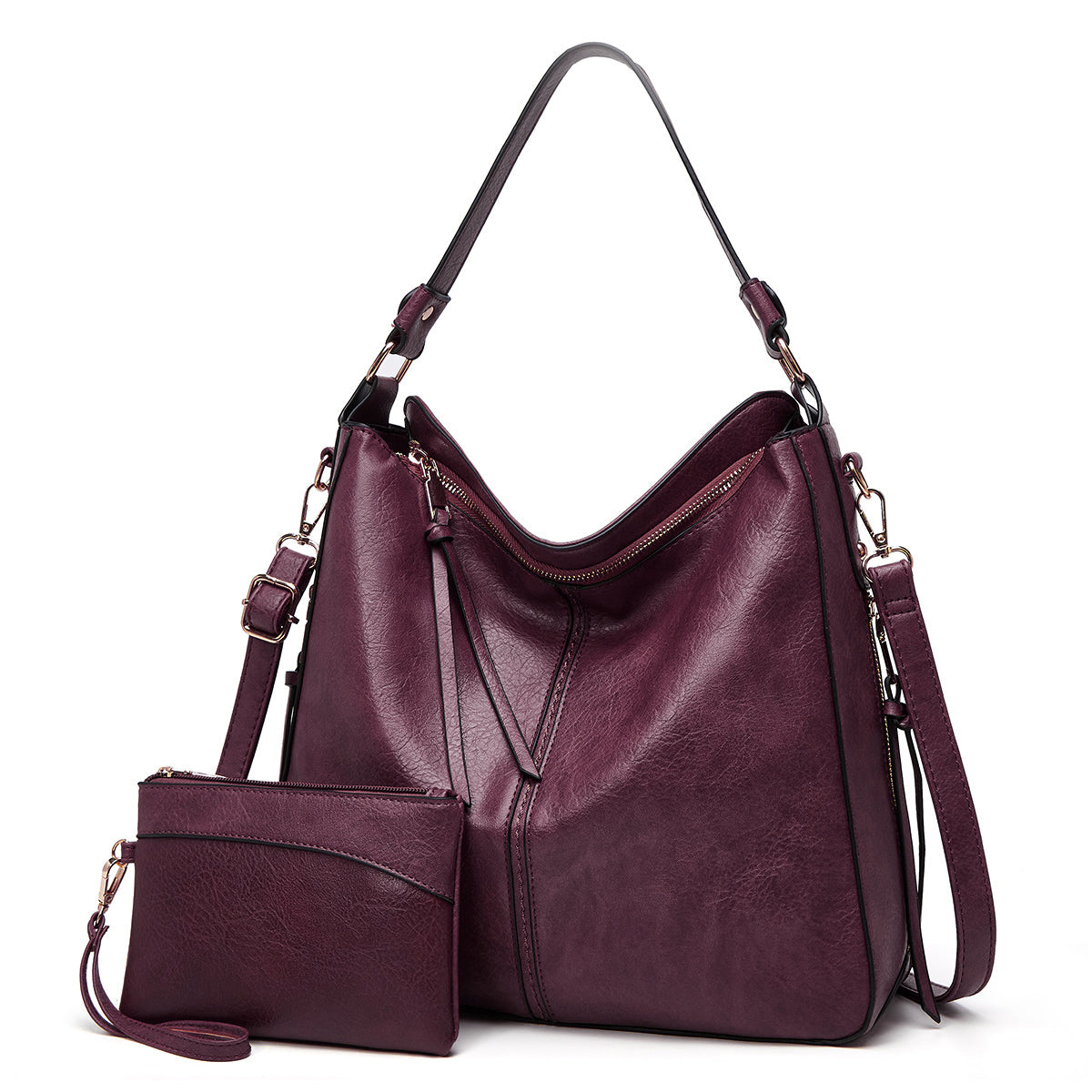 Luxuriöse Leder Hobo Anti-Diebstahl Handtasche