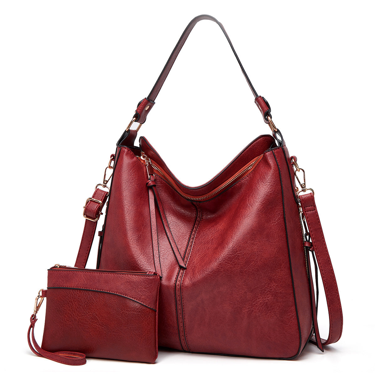 Luxuriöse Leder Hobo Anti-Diebstahl Handtasche
