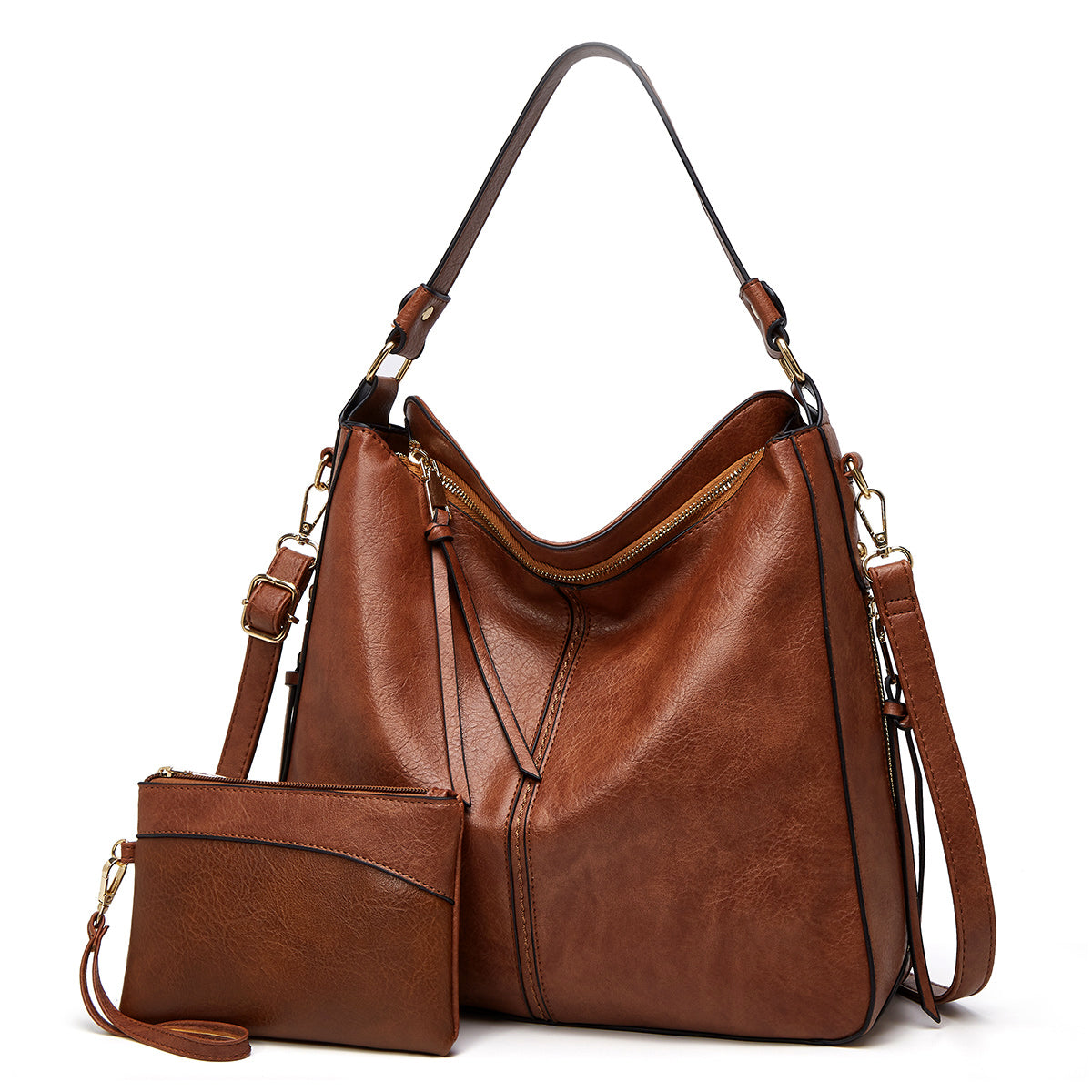 Luxuriöse Leder Hobo Anti-Diebstahl Handtasche