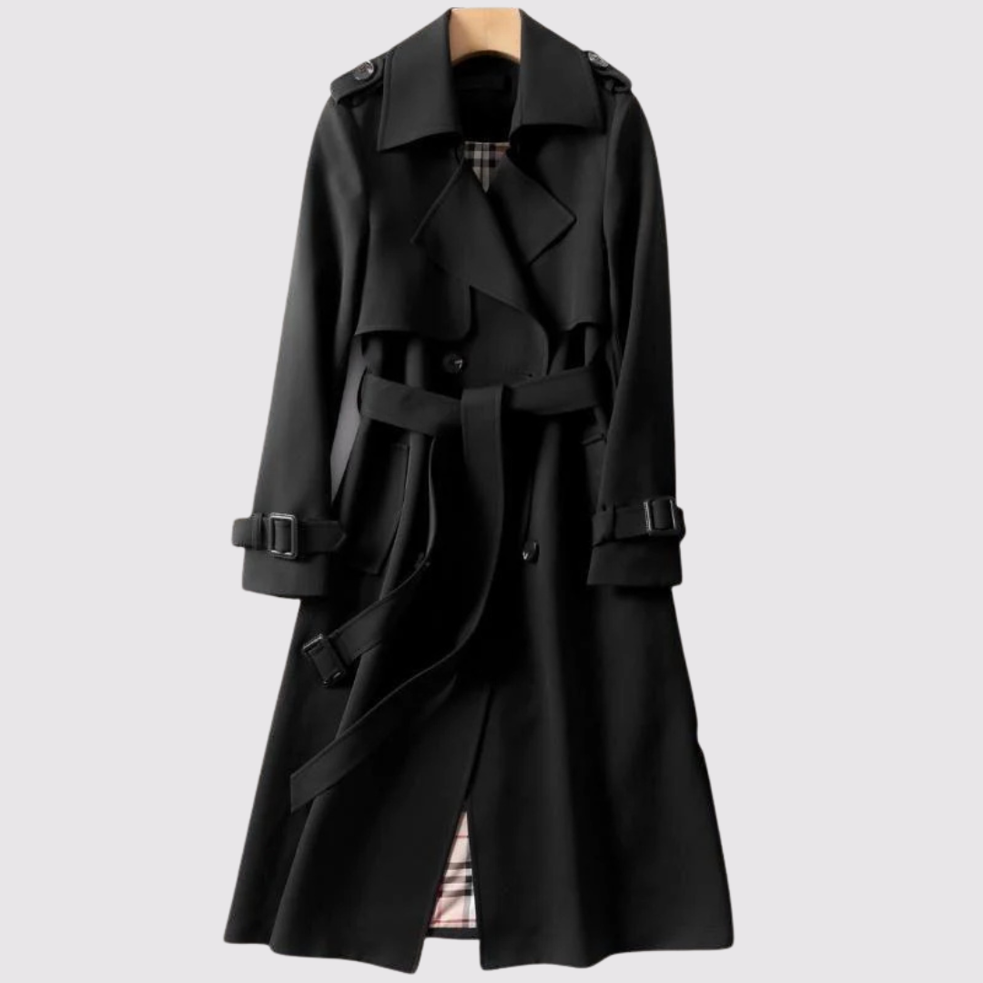 Sienna – Minimalistischer Trenchcoat in Salbeigrün
