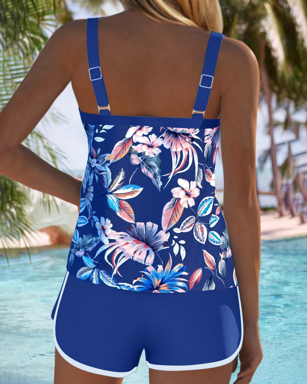 Evie | Floral Tankini with U-Neck Design