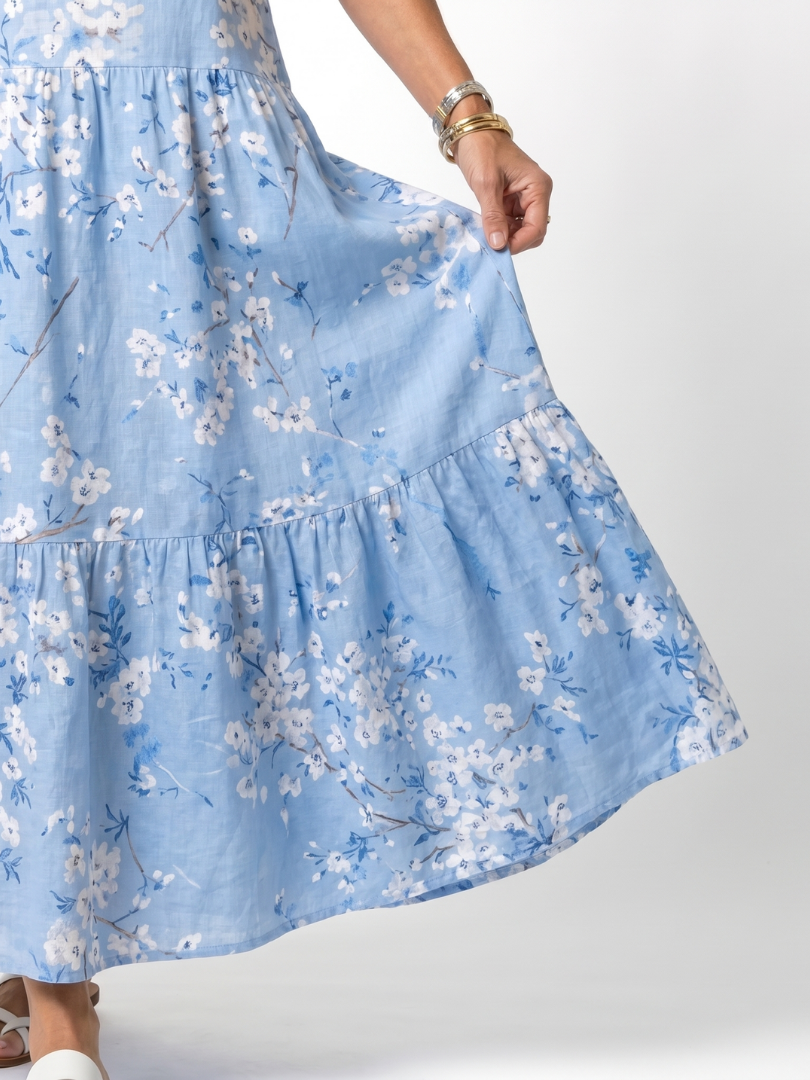 Michèle Midi Kleid mit Blumenmuster und Quasten