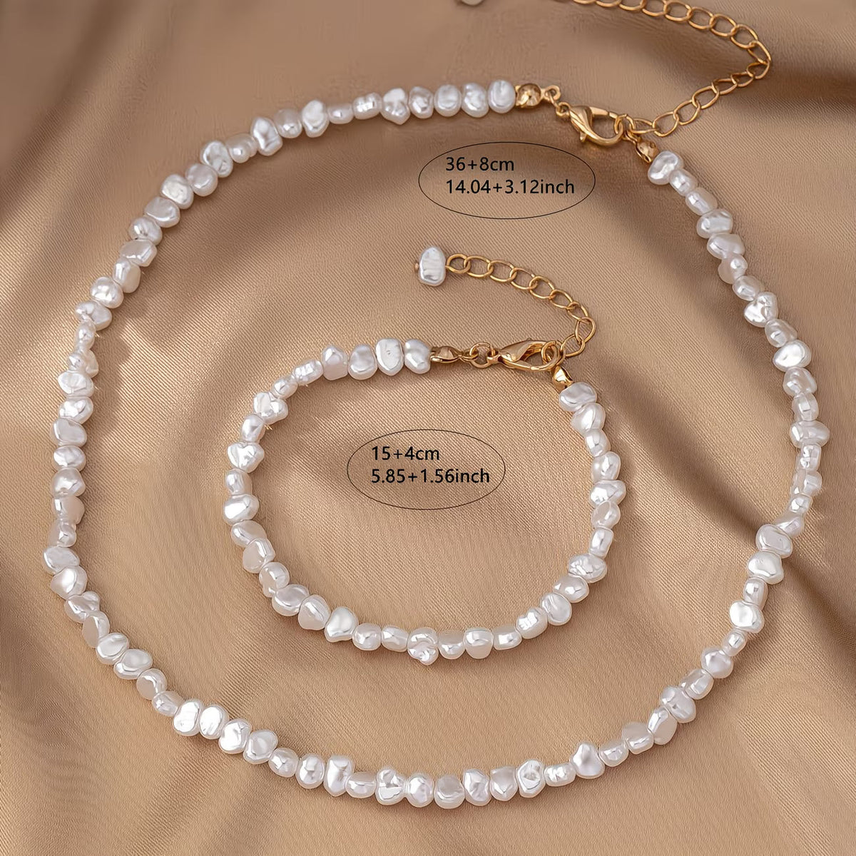 Barock Perlen Halskette & Armband Set