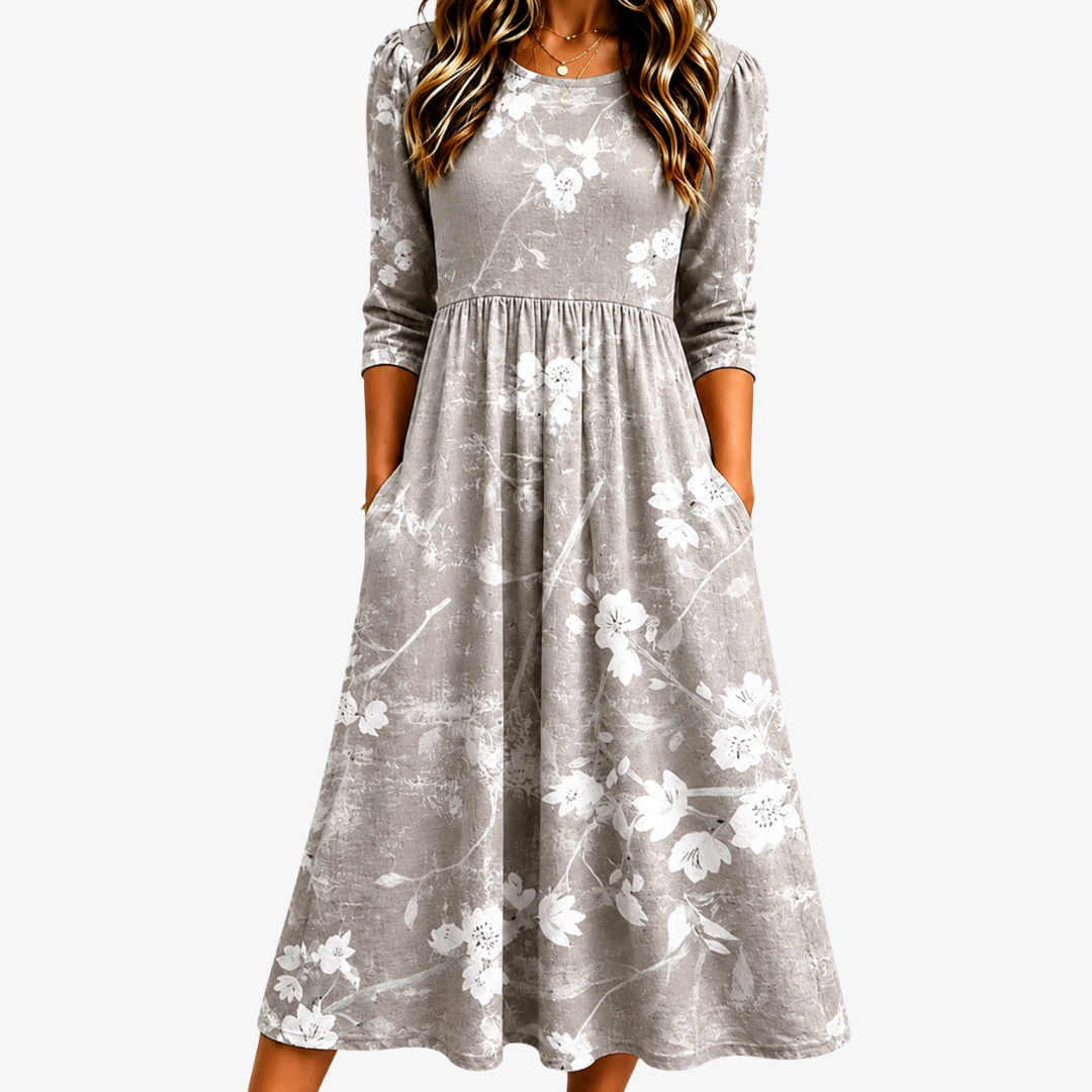 Silbernes Midi Kleid Grace Fleurie