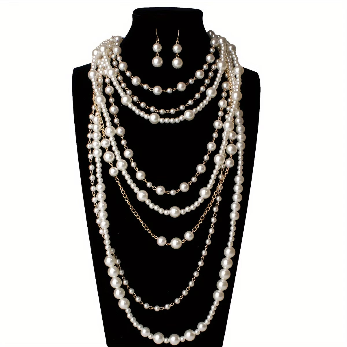 Boho mehrlagiges Perlen Statement-Set