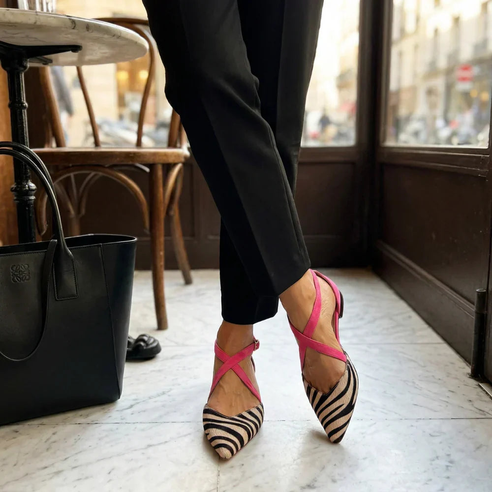 Valerina™ - Bicolore Ballerinas mit Kreuzriemen
