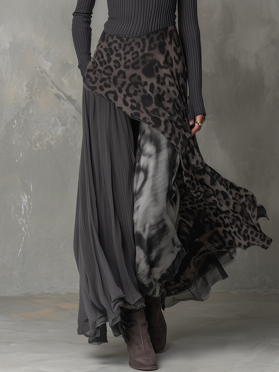 Martina | Langes Kleid im Leopardenprint