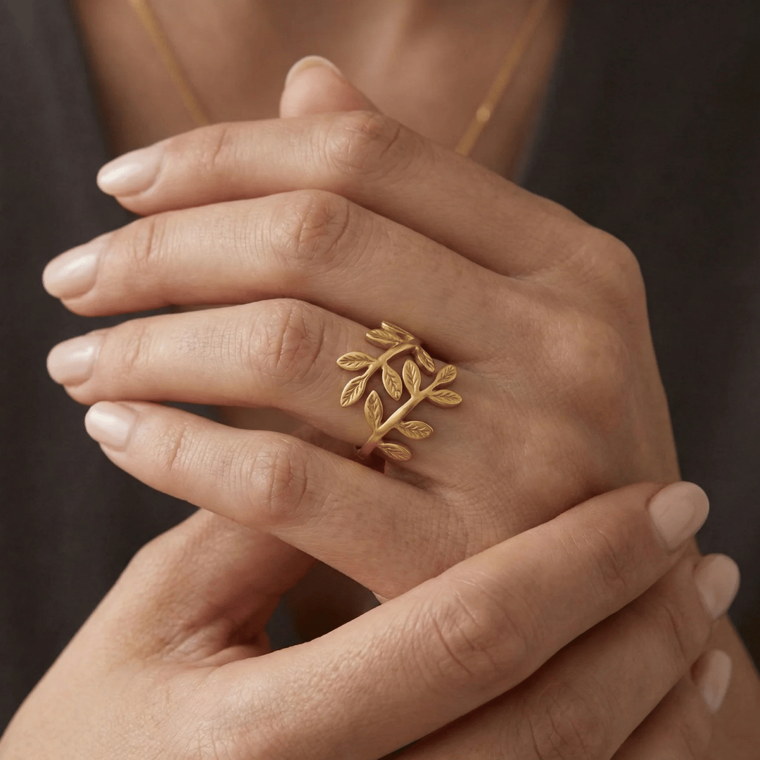 Liora™ - Eleganter Ring mit Olivenblatt-Motiv