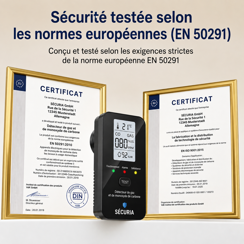 SÉCURIA™ | Détecteur de Sécurité 4-en-1