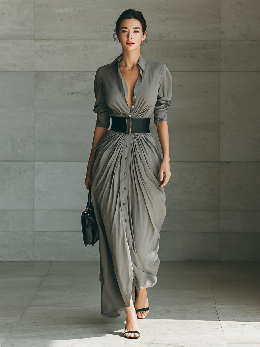 Zéphyrine | Lange Faltenkleid