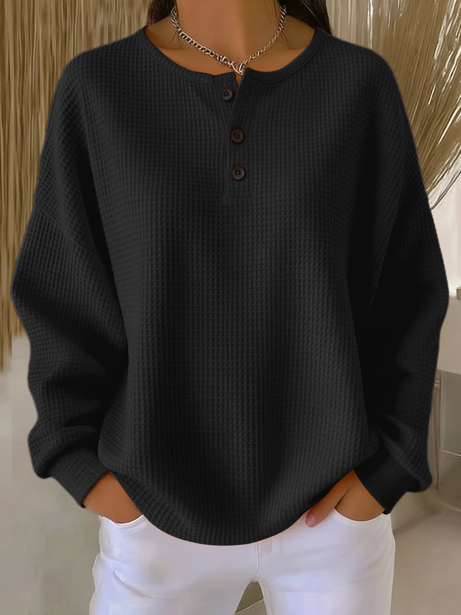 Milagros | Gofré Henley Sweatshirt