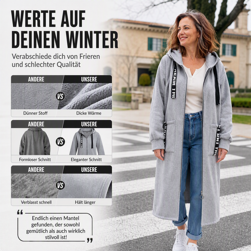 Elviane™ | Warmer Oversize-Mantel mit Kapuze