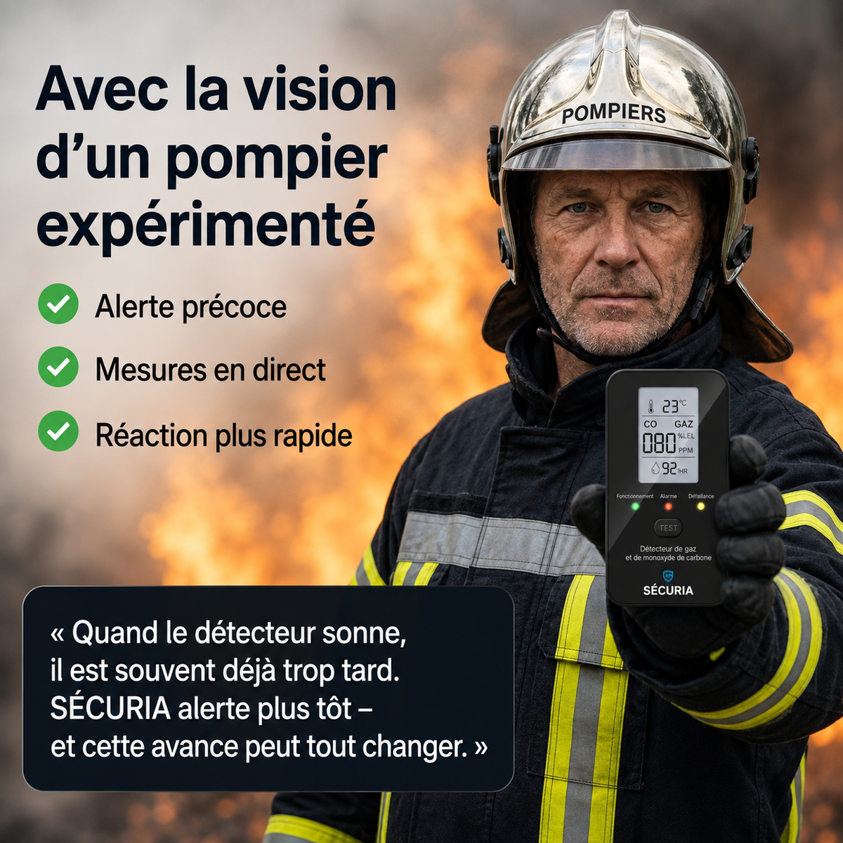SÉCURIA™ | Détecteur de Sécurité 4-en-1
