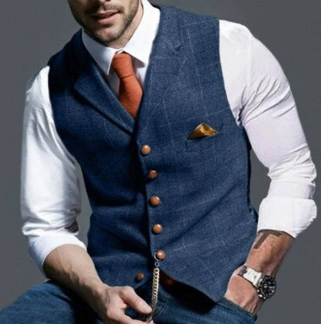 Vincenzo – Elegante Tweed-Weste für Herren