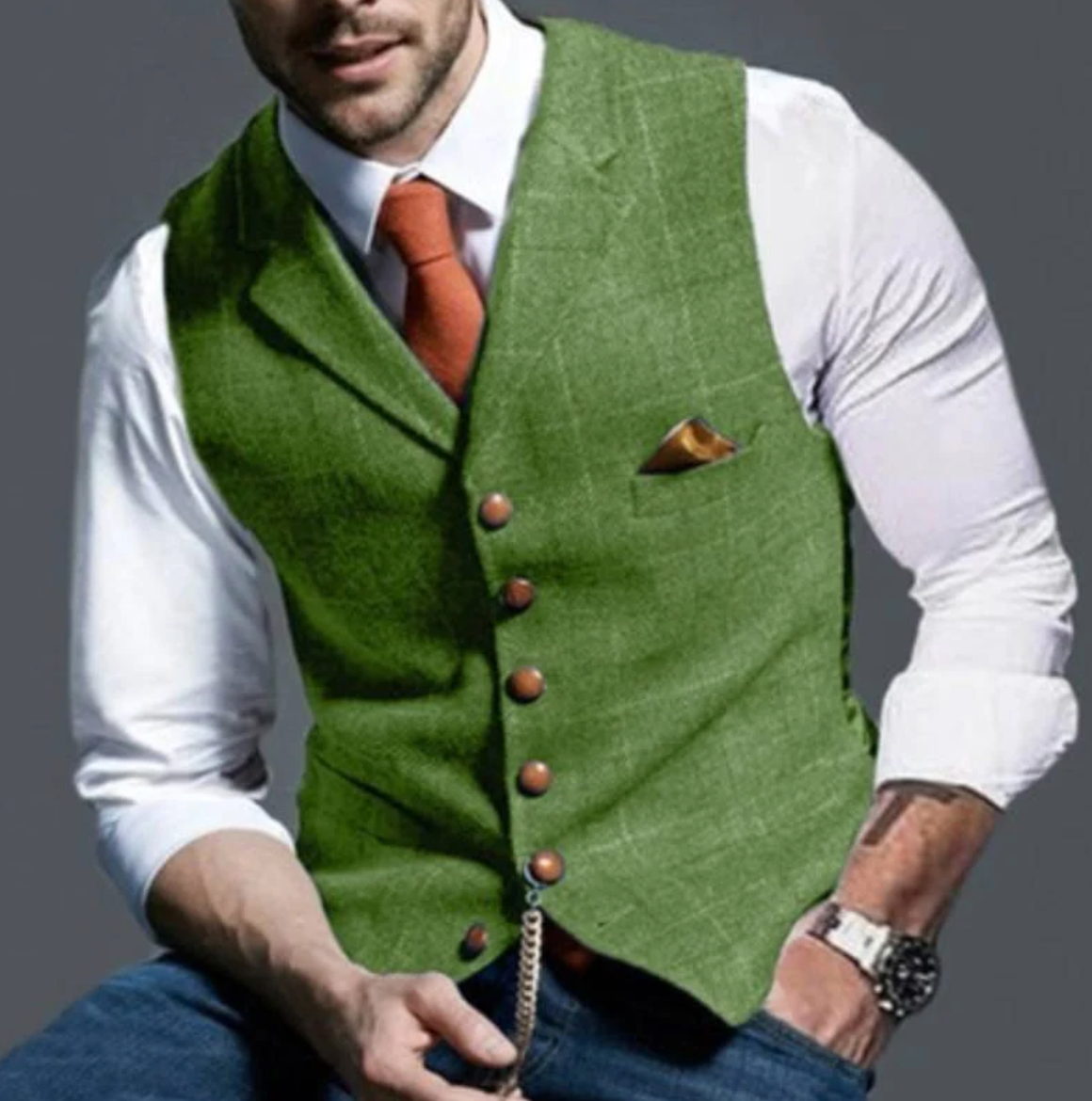 Vincenzo – Elegante Tweed-Weste für Herren