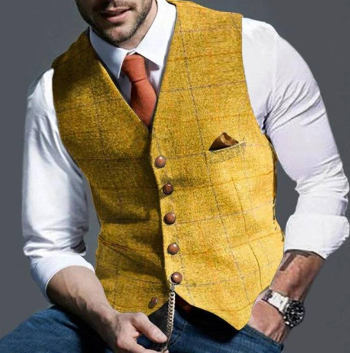 Vincenzo – Elegante Tweed-Weste für Herren