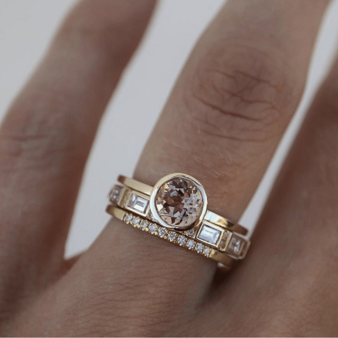 Vintage-Goldring mit Zirkonia-Steinen
