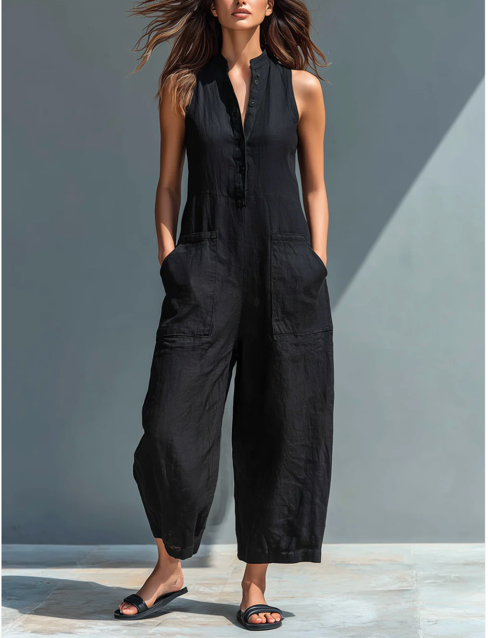 Ärmelloses Minimalistisches Jumpsuit