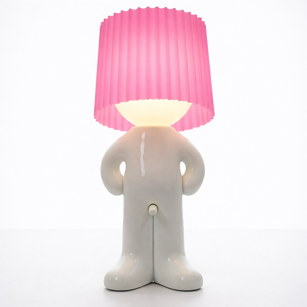 LeuchtMann™ – Dekorative Tischlampe mit Farbschirm