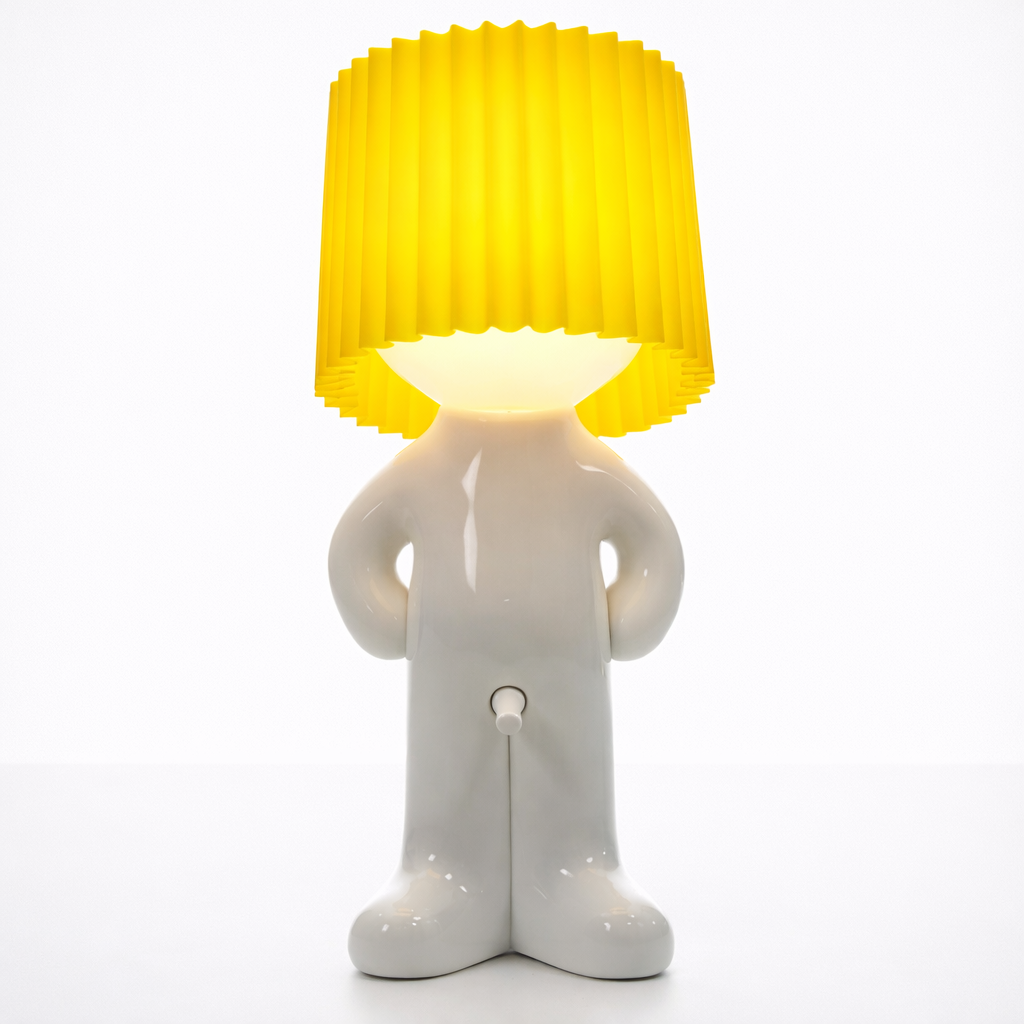 LeuchtMann™ – Dekorative Tischlampe mit Farbschirm