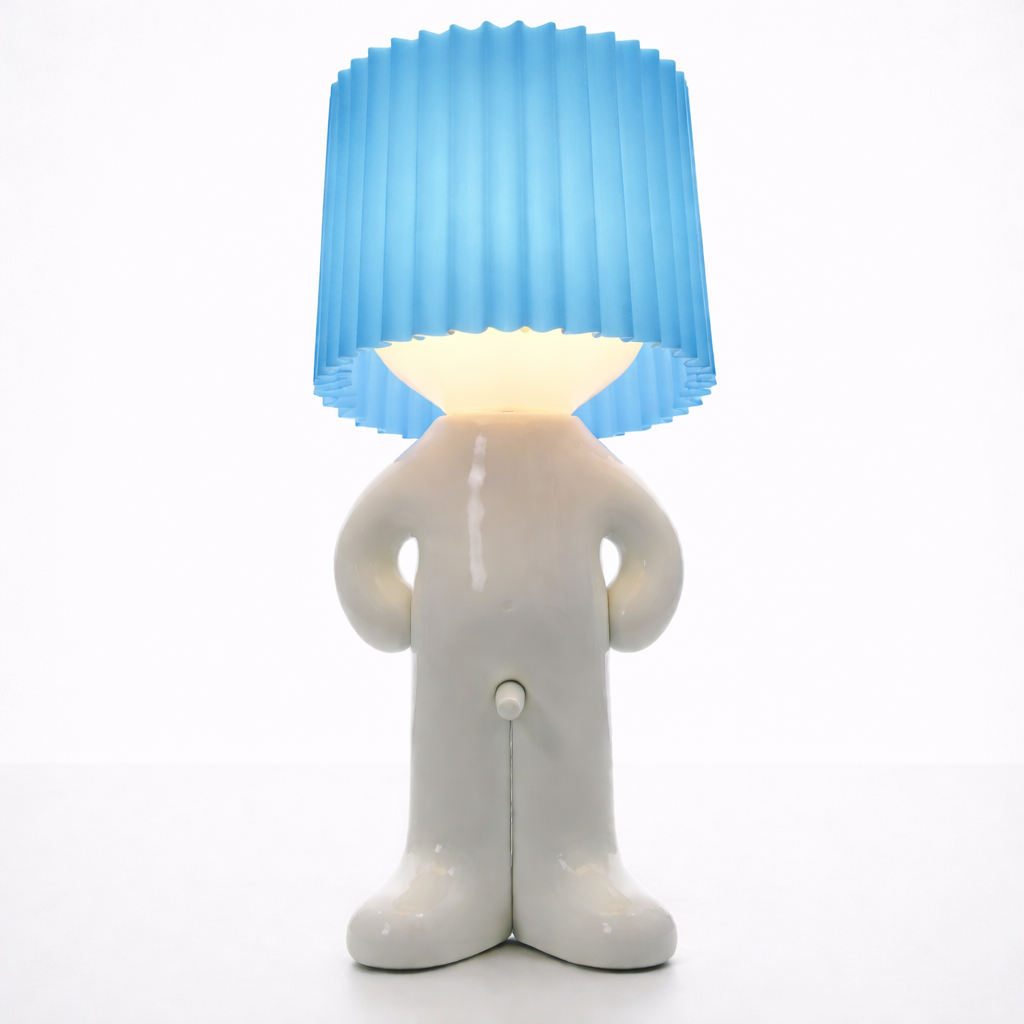 LeuchtMann™ – Dekorative Tischlampe mit Farbschirm