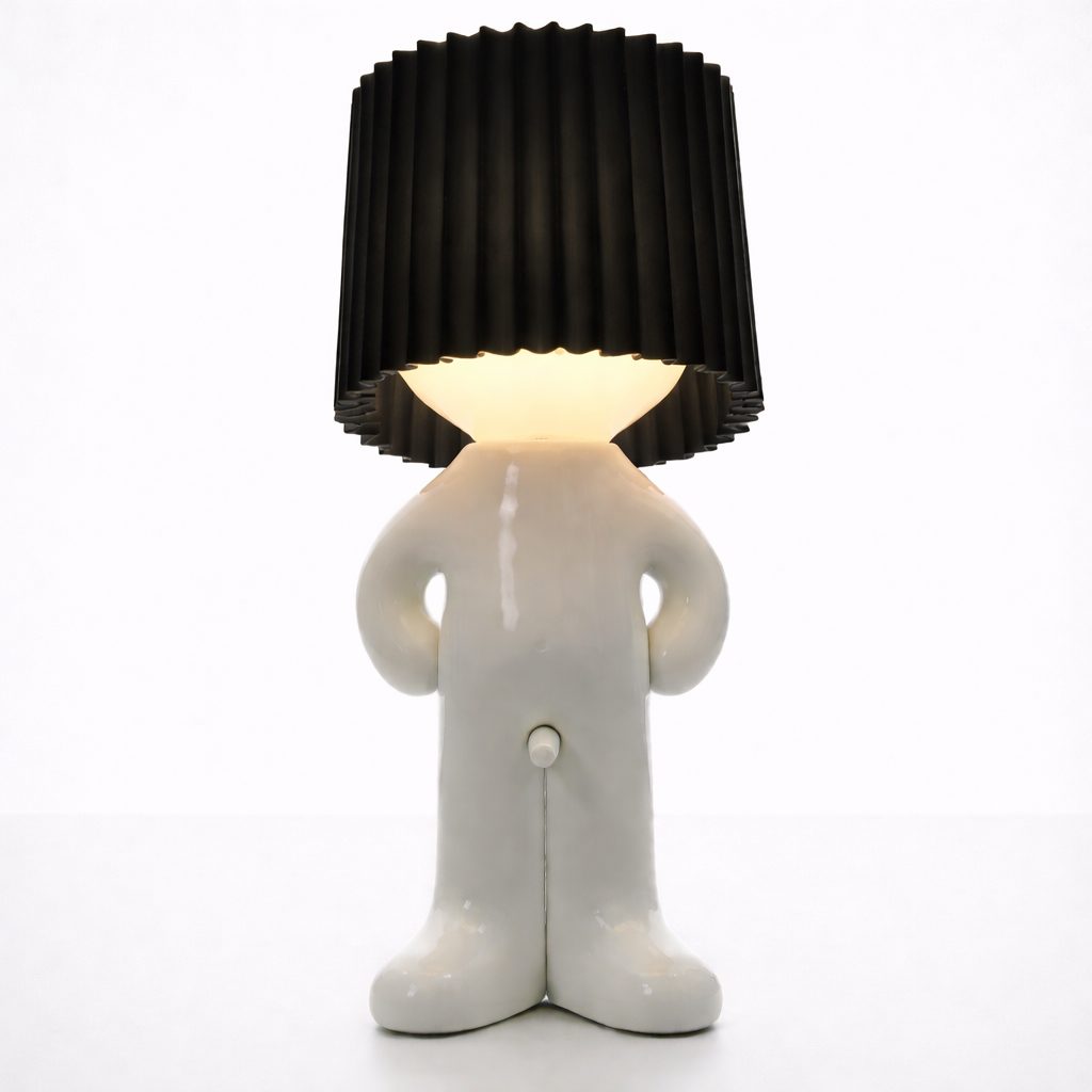 LeuchtMann™ – Dekorative Tischlampe mit Farbschirm