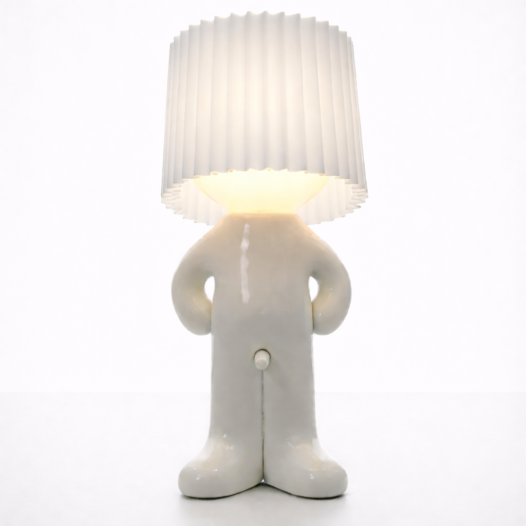 LeuchtMann™ – Dekorative Tischlampe mit Farbschirm