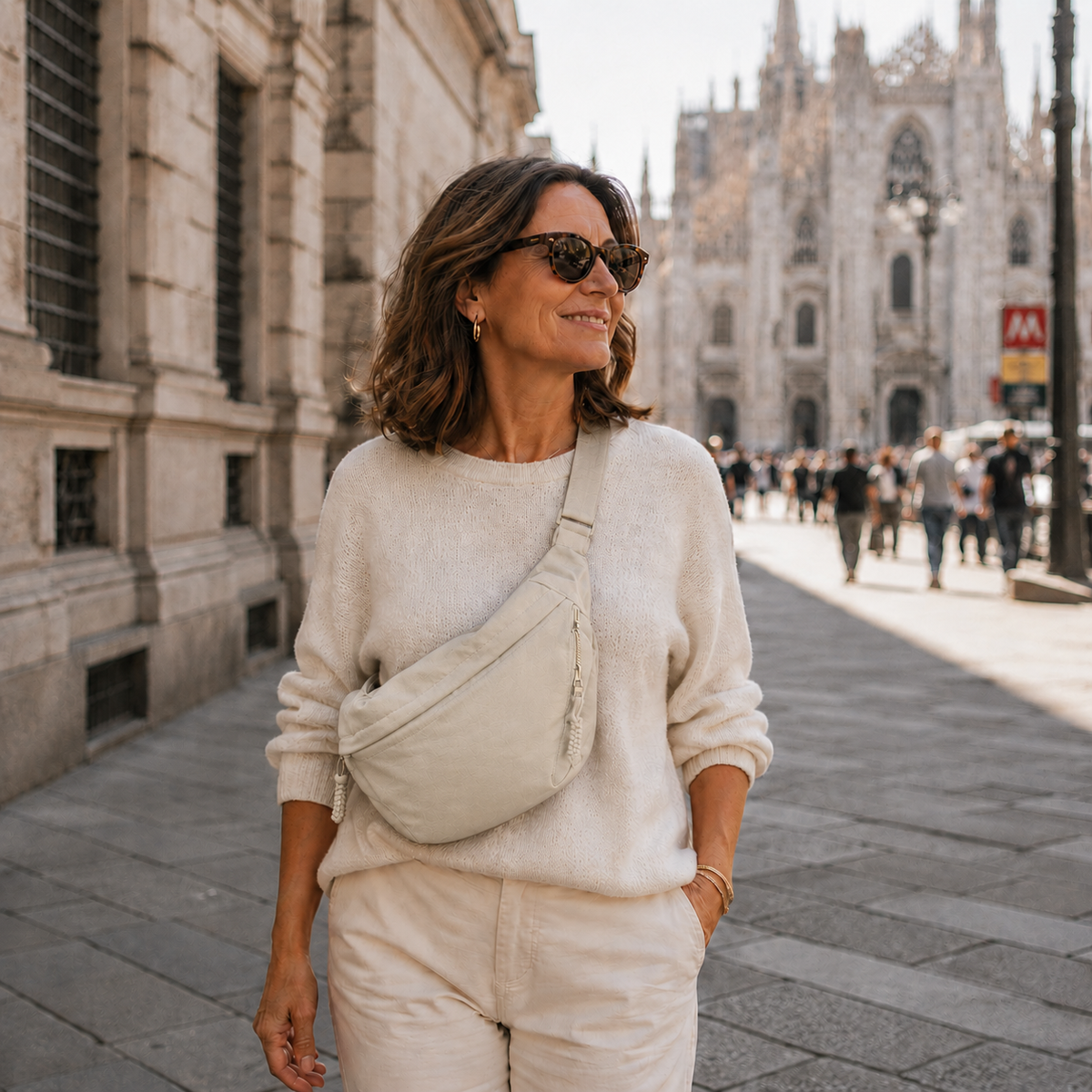 Elena | Beige Schultertasche