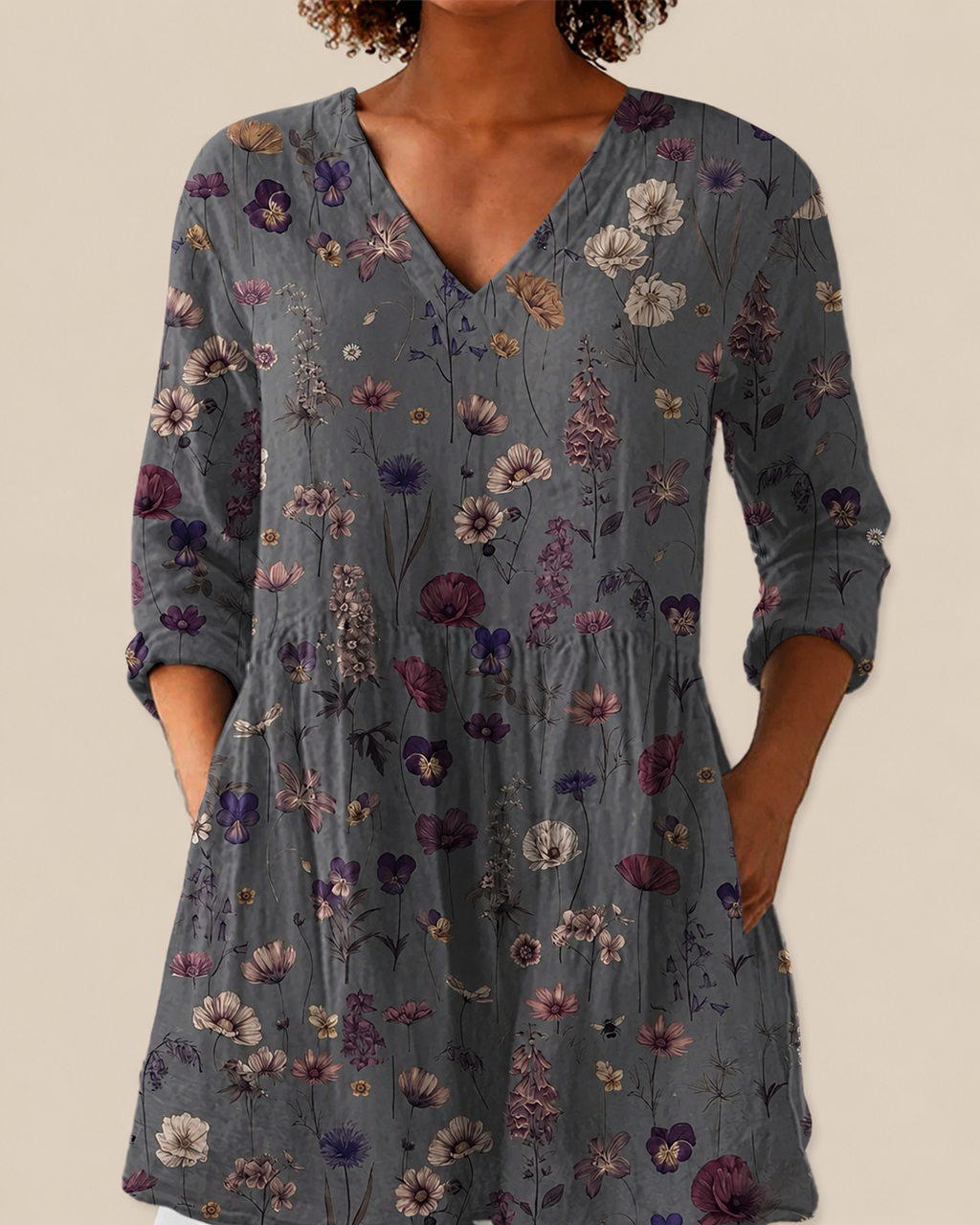 Kira | Lange Bluse mit auffälligem Muster