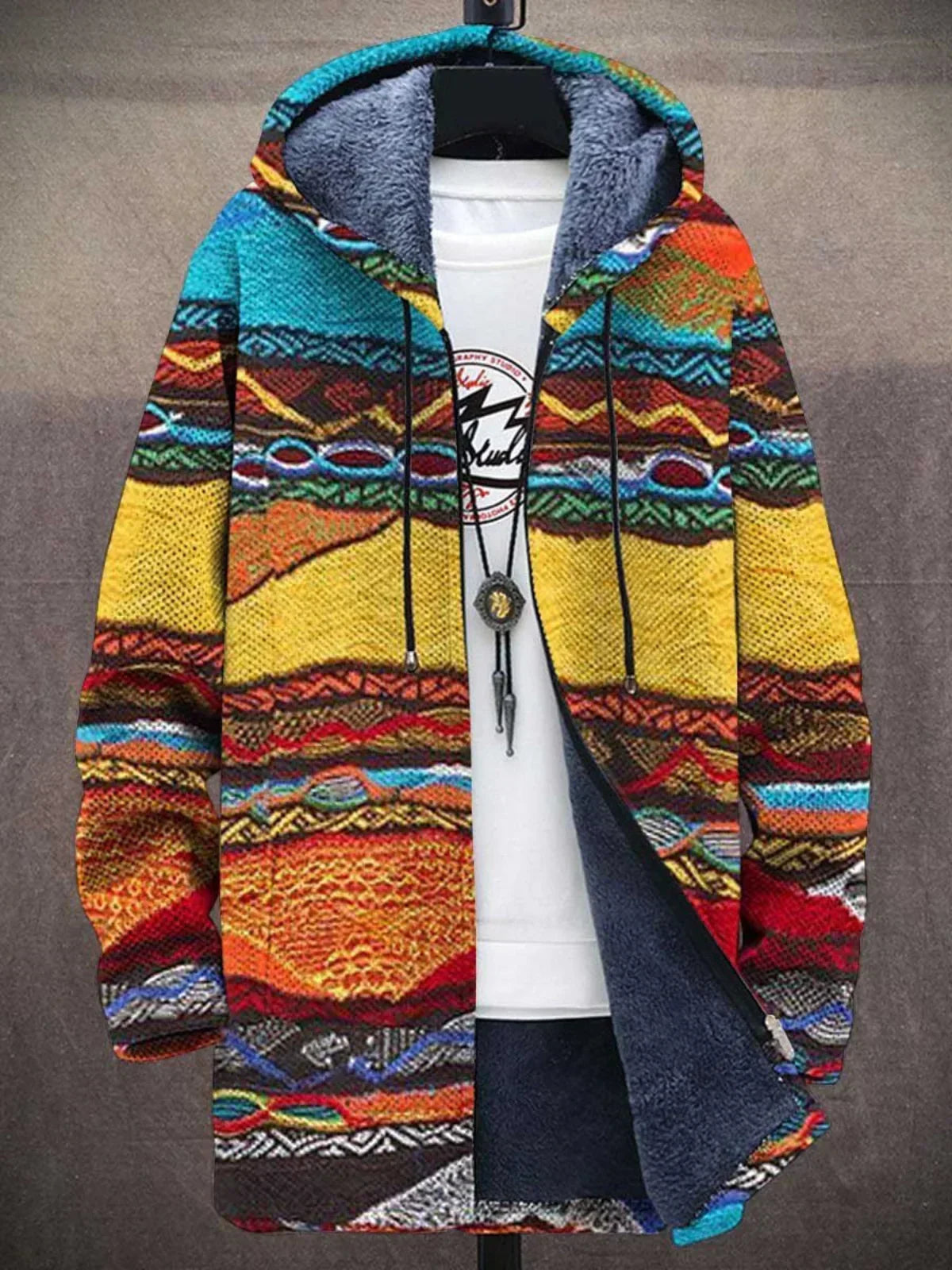 Elouera™ - Luxuriöse Kunstinspirierte Kapuzenjacke mit Reißverschluss