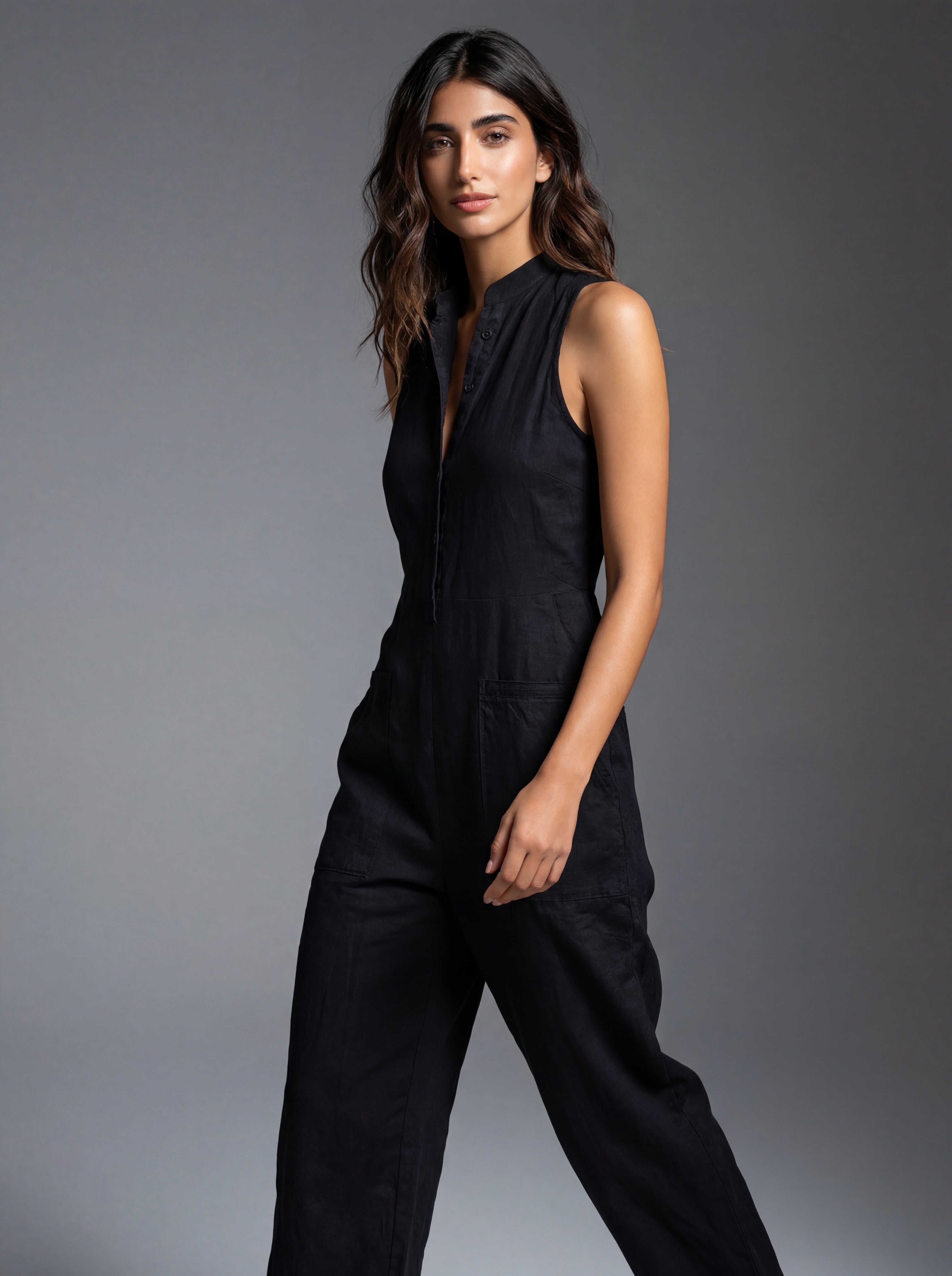 Ärmelloses Minimalistisches Jumpsuit