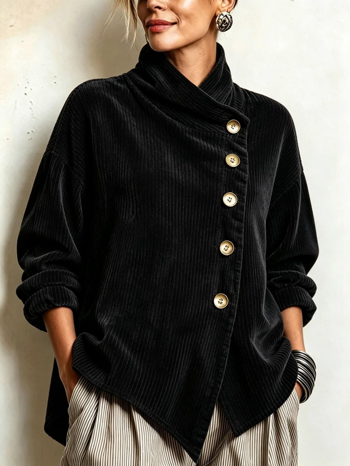 Cialenna™ - Feiner Pullover aus Rippvelours