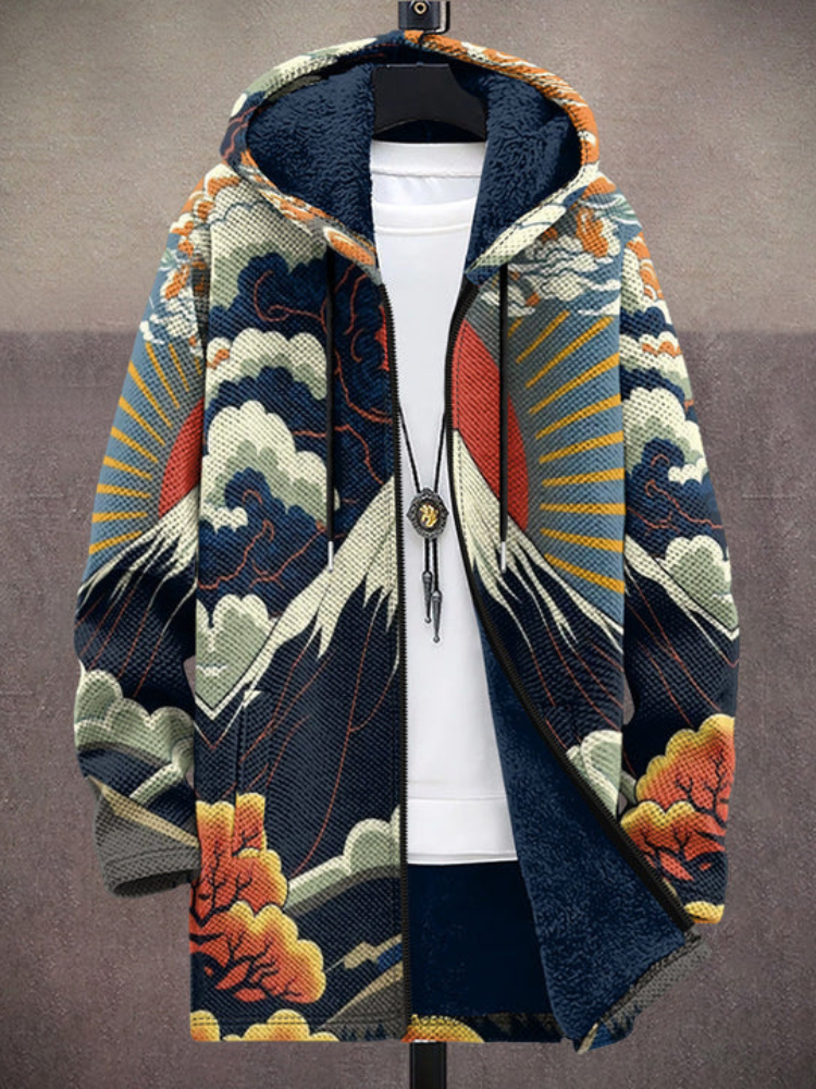 Kalina™ - Luxuriöse Kunstinspirierte Kapuzenjacke mit Reißverschluss