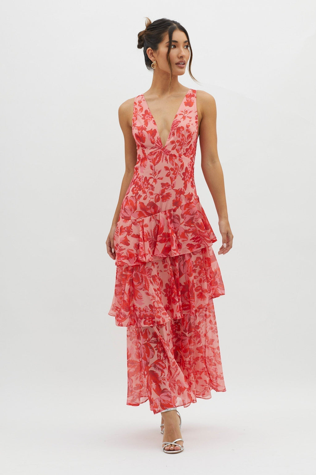 LISA | Floral Ruffled Maxi Dress