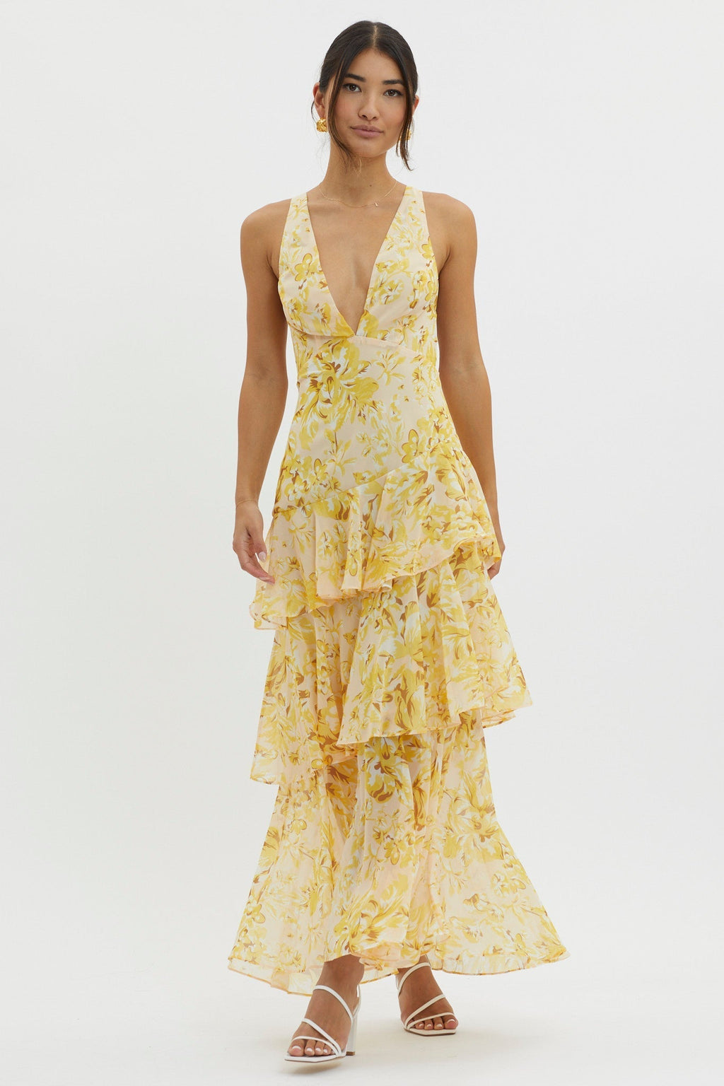LISA | Floral Ruffled Maxi Dress