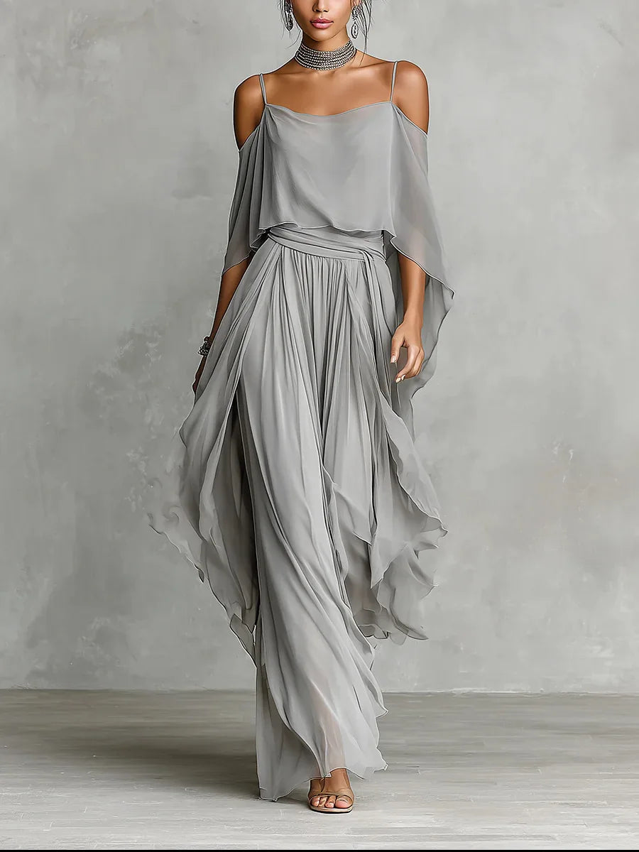 Leichtes Chiffon-Sommeroutfit für Damen