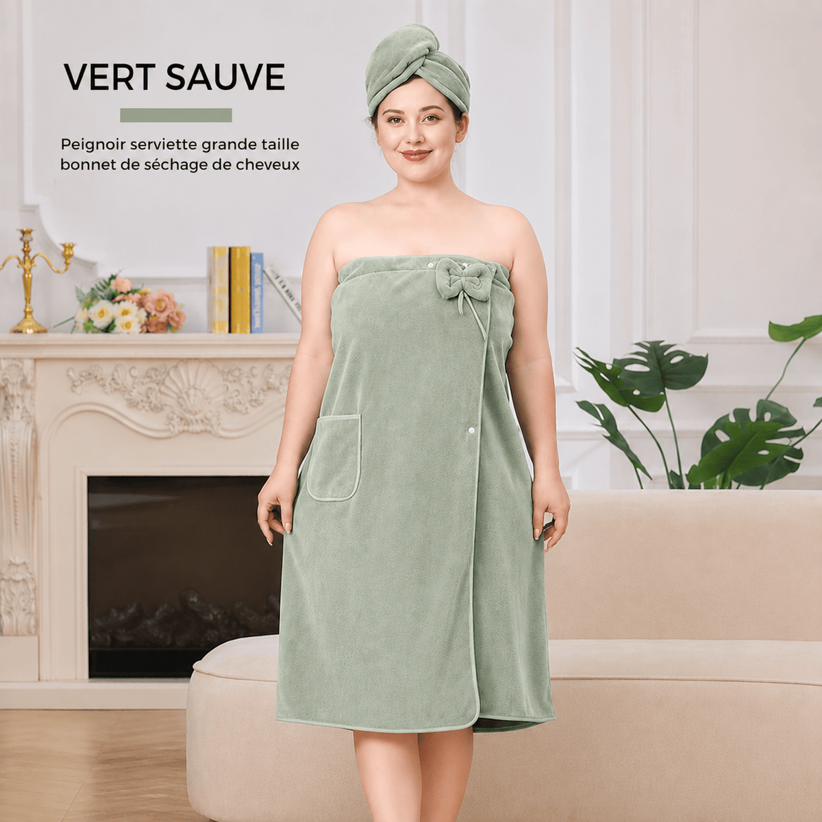 Éloria™ | Peignoir Serviette & Bonnet