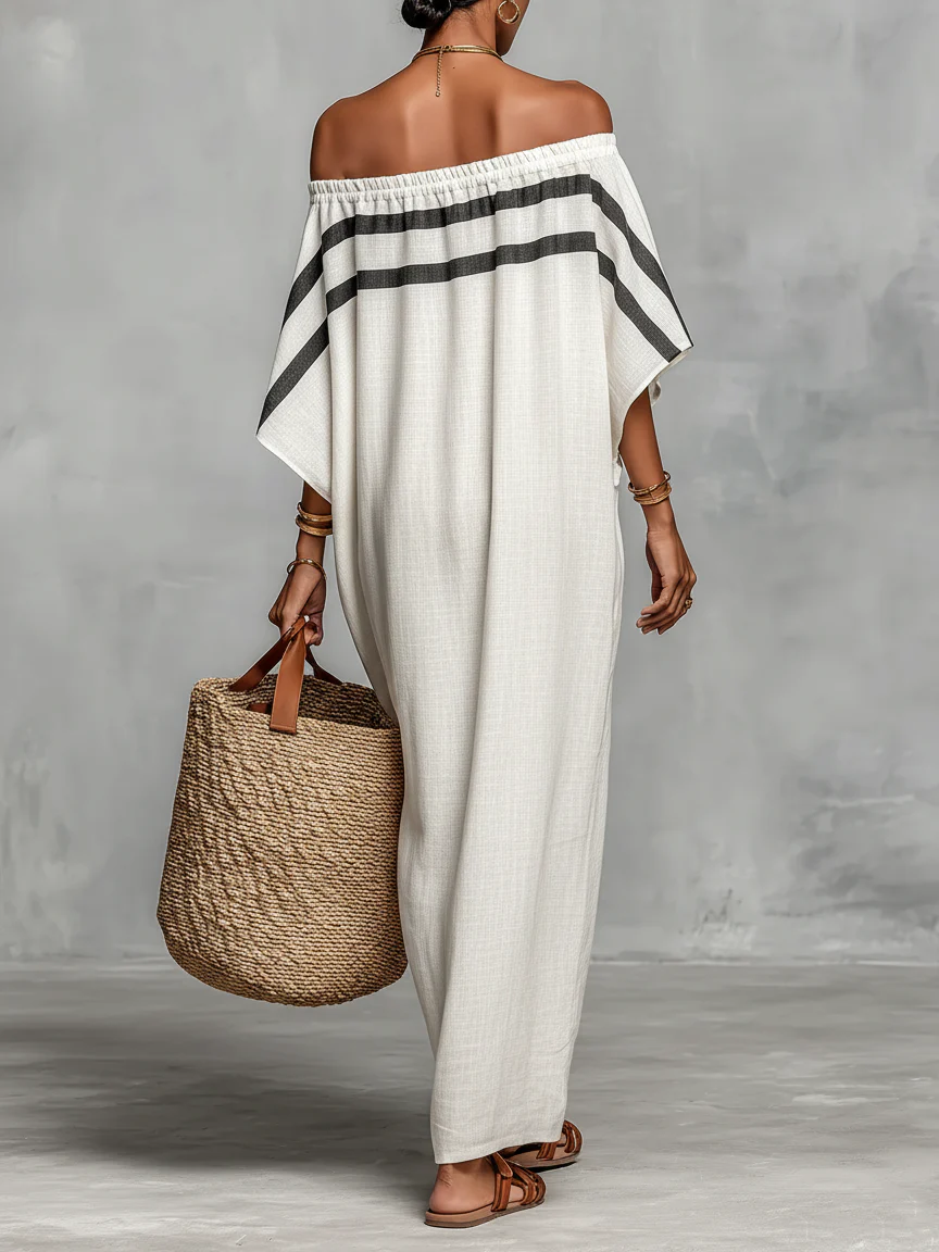 Aveline™ | Off-Shoulder-Maxi-Kleid mit Fledermausärmeln
