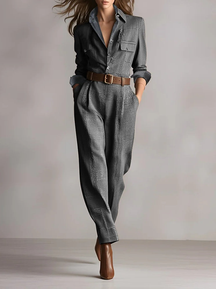 Anna™ || Eleganter karierter Overall