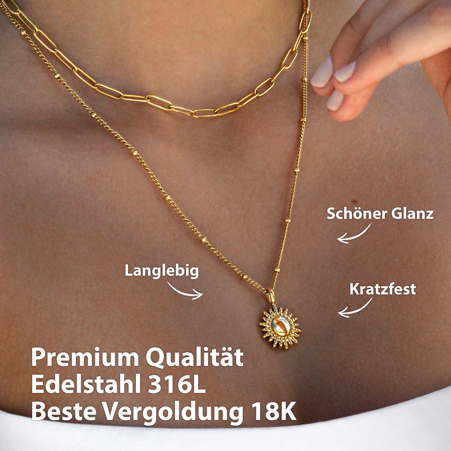 BonnySun Kette Sonne Gold
