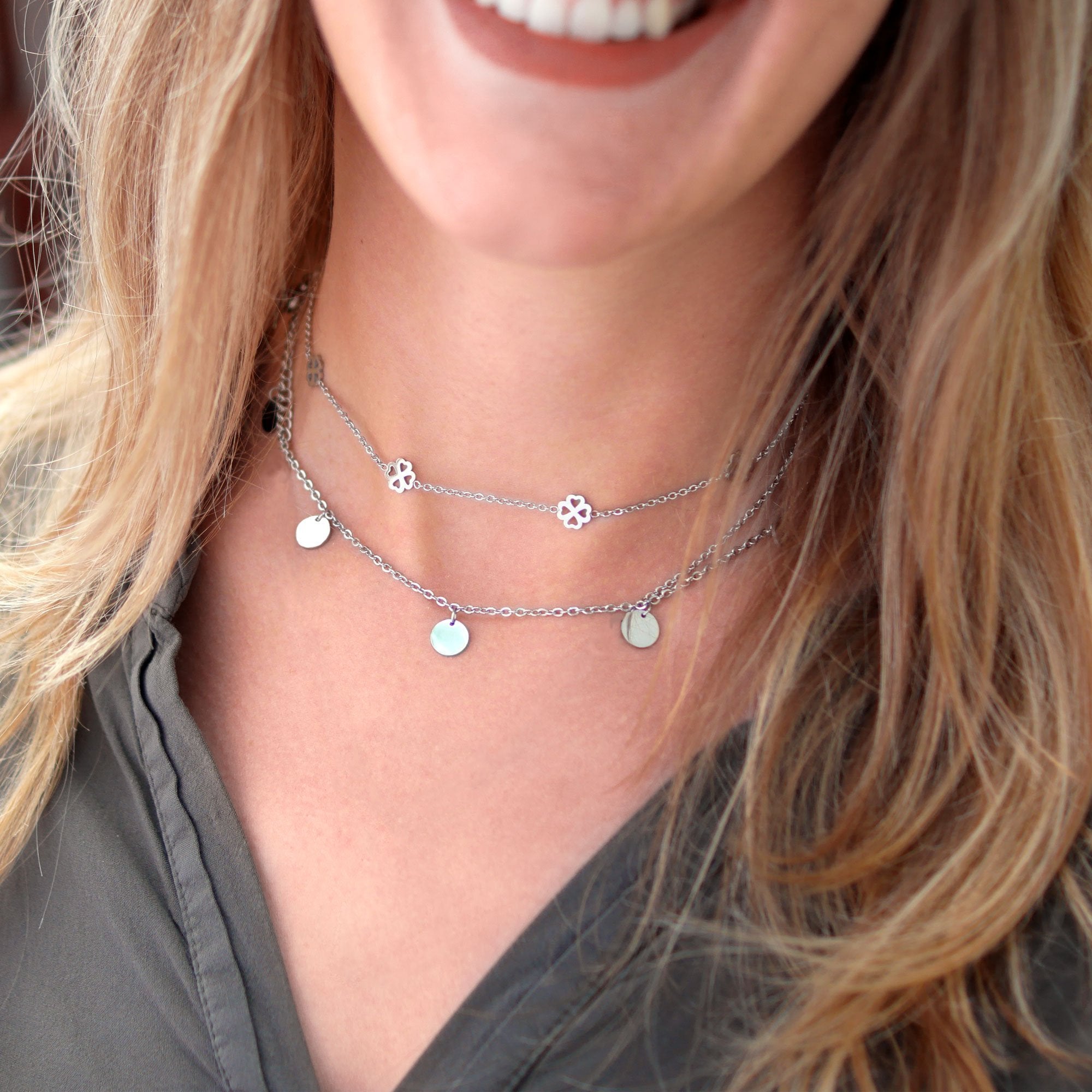 BonnyBliss Kette Kleeblatt Silber