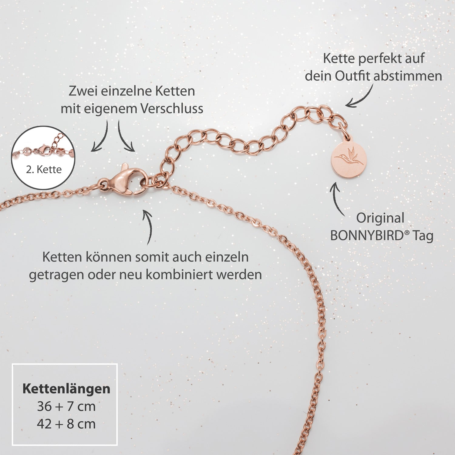 BonnyBoho Halsketten Set Rose