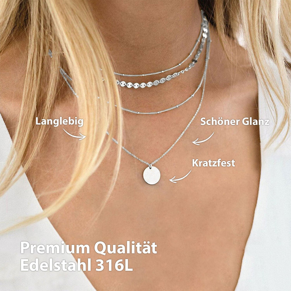 BonnyBoho Halsketten Set Silber