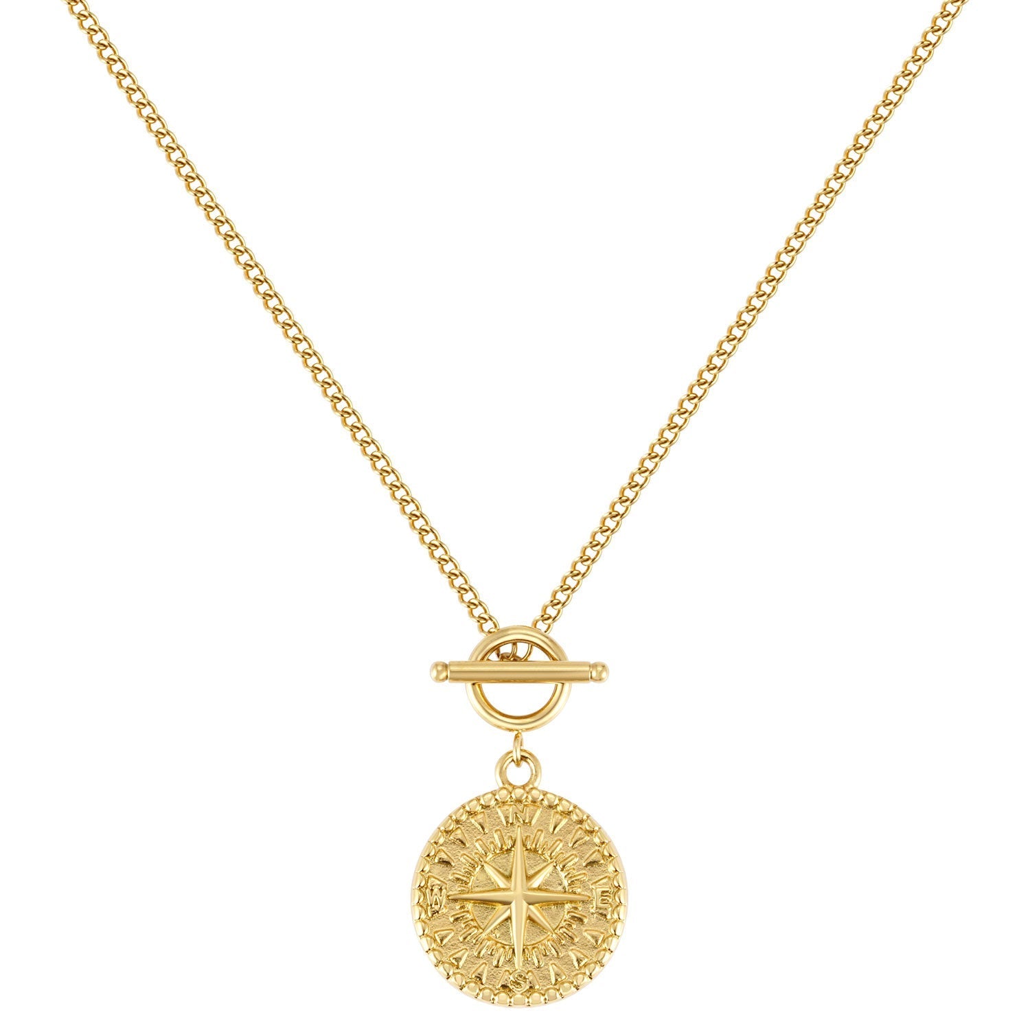 BonnyCompass Kette mit Kompass Anhänger Gold