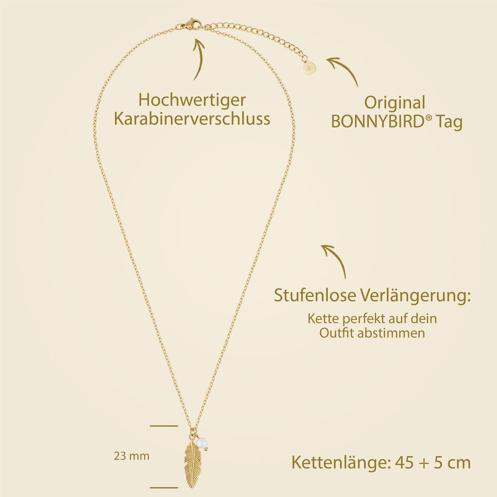 BonnyFeather Feder Kette Gold