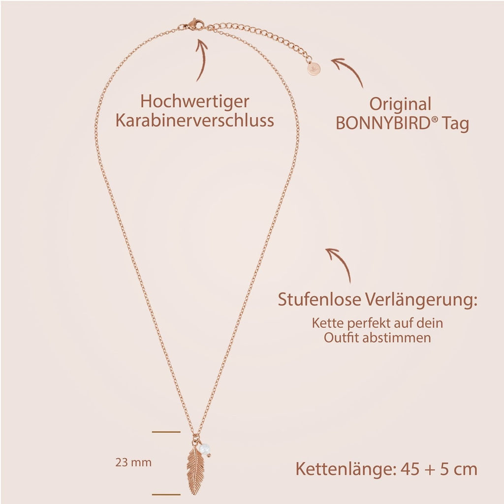 BonnyFeather Feder Kette Rosegold